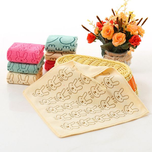 

small square towel microfiber 25*25cm sanding printing water-absorbing cartoon hook children small square towel(10 pcs