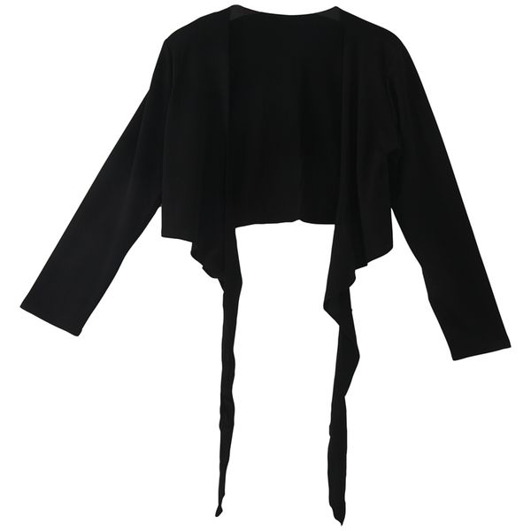 

дам long sleeve подвязать урожай shrug womens wrap bolero cardigan top - черный, Black;red