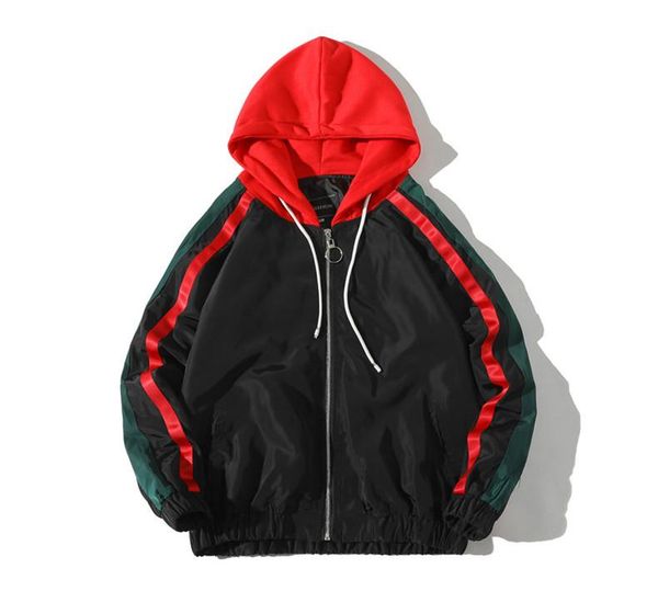 

windbreaker hooded jackets men oversize hip hop brand tracksuit jacket fashion casual streetwear man new fashion fit, Black;brown