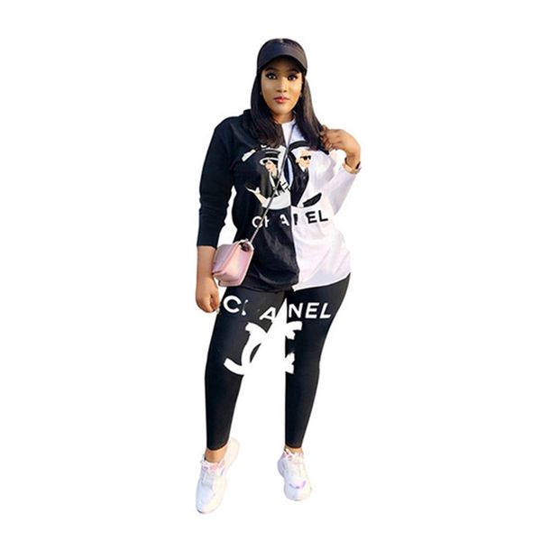 

women hoodies pants jogger suit pullover leggings 2 piece sets sweatsuit sweatshirt fall casual clothing capris tracksuit 1330