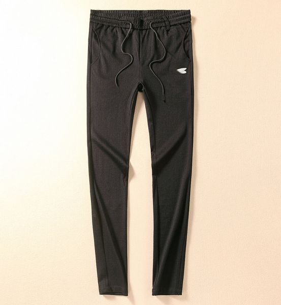 

мужские передовые качественные повседневные брюки дизайнерский бренд роскошные брюки вышивка хлопок свободные удобные продажи новый классиче, Black