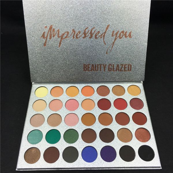 

beauty glazed 35 color makeup палитра теней для век shimmer matte pigmented smokey eye shadow pallete долговечный макияж палитра