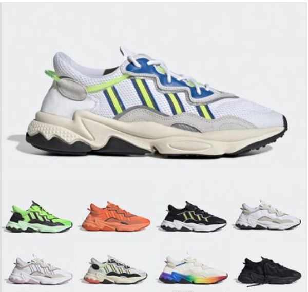 

2019 pride 3m reflective xeno ozweego for men women outdoor shoes neon green solar yellow halloween tones core black trainer sports sneakers