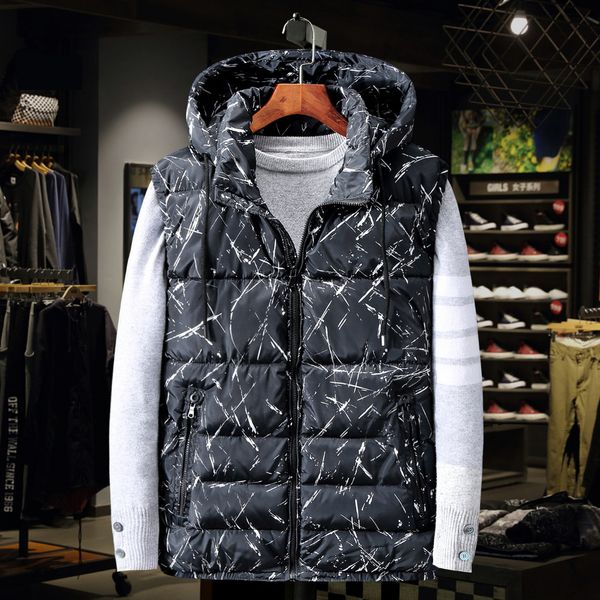 

plus size 5xl 6xl 7xl 8xl 9xl 10xl men winter waistcoat 90, Black;white