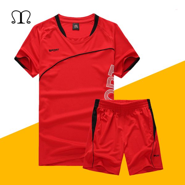 

men polyester sportswear summer new mens tracksuit short sleeve t shirt + shorts sets 2 pieces casual fashion men casual suits, Gray