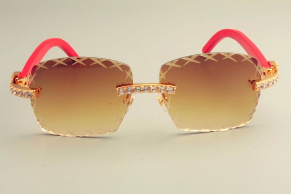

sunglasses lens x-shaped diamond sunshade sunglasses decorative large fashion natural pure engraved red wooden leg temple t8300177- hose, White;black