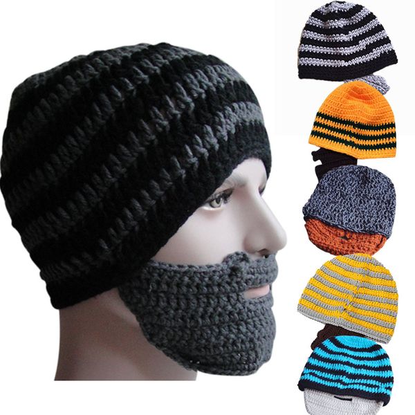 

fashion punk knit crochet beard hat beanie mustache warm winter face mask ski snow caps sma66
