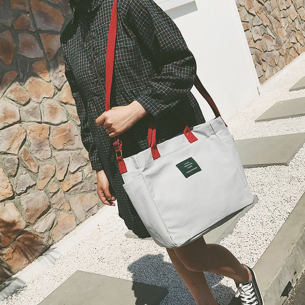 

korean canvas shoulder bag casual canvas bag literary handbags wild diagonal handbags student green folding shopping