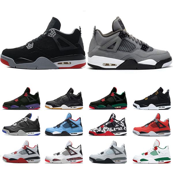 

4 cool grey 4s men basketball shoes og bred for 2019 tattoo singles day mens designer trainer athletic sport sneakers size 41-47