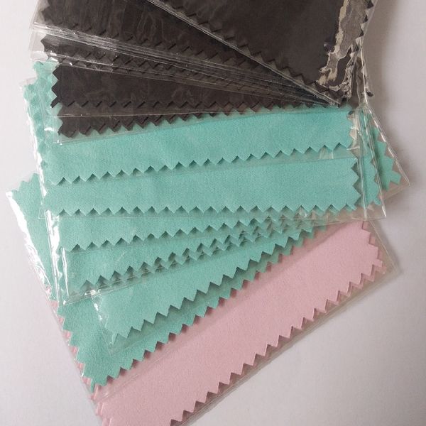 

100pcs/pack silver polish cloth for silver golden jewelry cleaner black blue pink green colors option e-packet ing