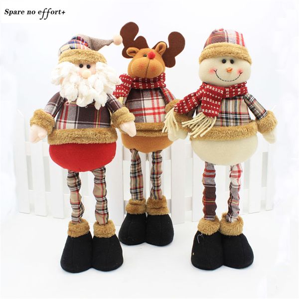 

47cm christmas dolls retractable santa claus snowman elk natal figurine christmas tree decorations new year adornos de navidad
