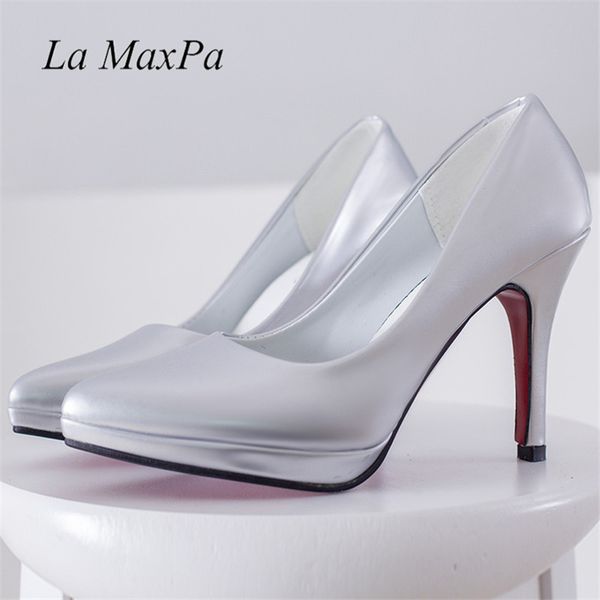 

la maxpa women 10cm pumps candy color high heels single shoes female spring summer patent leather wedding party shoes, Black