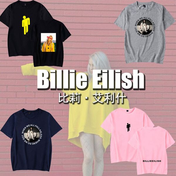 

свободное eilish billie время easy с коротким рукавом рубашки футболки, Black