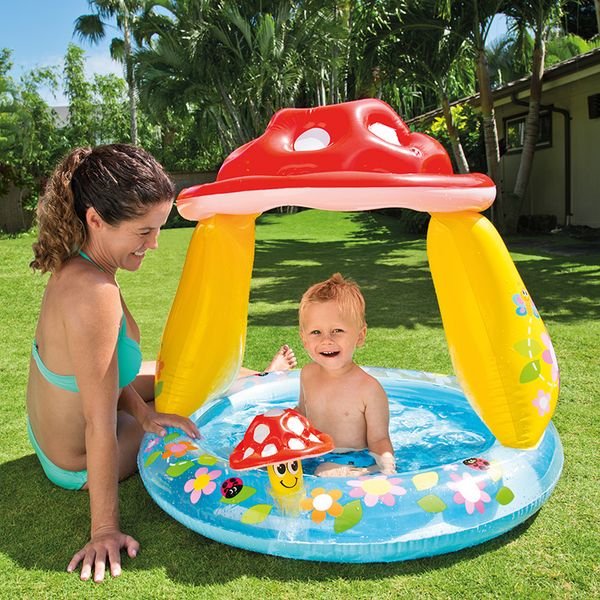 

pvc inflatale baby mushroom sunshade swimming pool kids solid square tortoise swim pool summer beach toy portable water play
