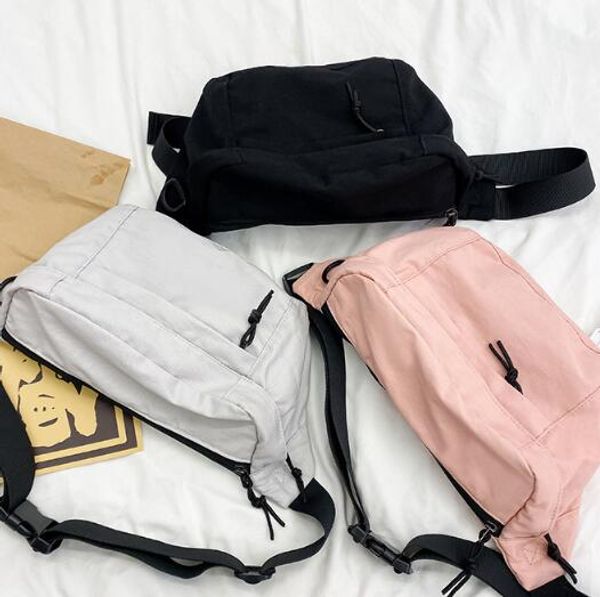 

ins fashion women waist bag nylon large capacity man chest bag plain shoulder bags crossbody totes