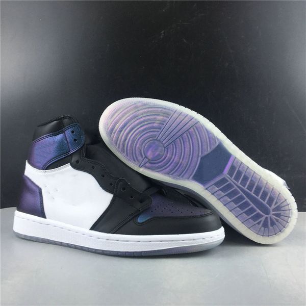 

1 high og as game chameleon basketball designer shoes black metallic silver white fashion trainers ship with box, White;red