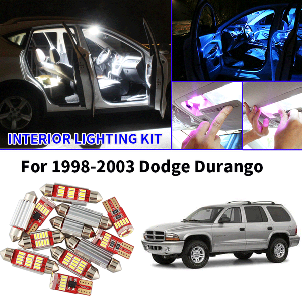 

9x canbus error led interior light kit package for 1998-2003 dodgedurango car accessories map dome trunk license light