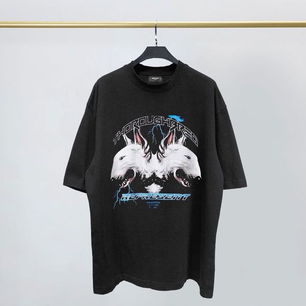 

2020 европейских и американский стрит tide представляет mens конструктора с короткими рукавами футболка представляет cerberus ins streetwear, White;black