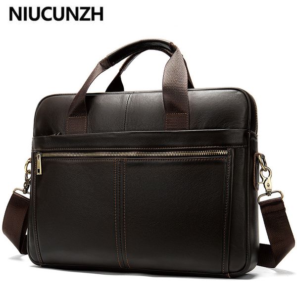 

niucunzh men's briefcase/genuine leather messenger bag men leather/business male lapoffice bags for men briefcases men's bag