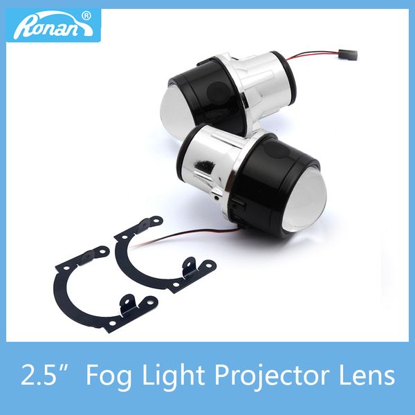 

2.5"bi-xenon projector car styling fog lights lens for universal h8 h9 h11 metal holder waterproof front fog lamp retrofit