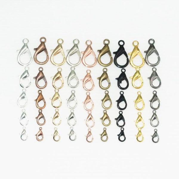 

mixed colour 100pcs/lot and single color each size 20 pieces lobster clasp hook for diy necklace bracelet jewelry making, Blue;slivery