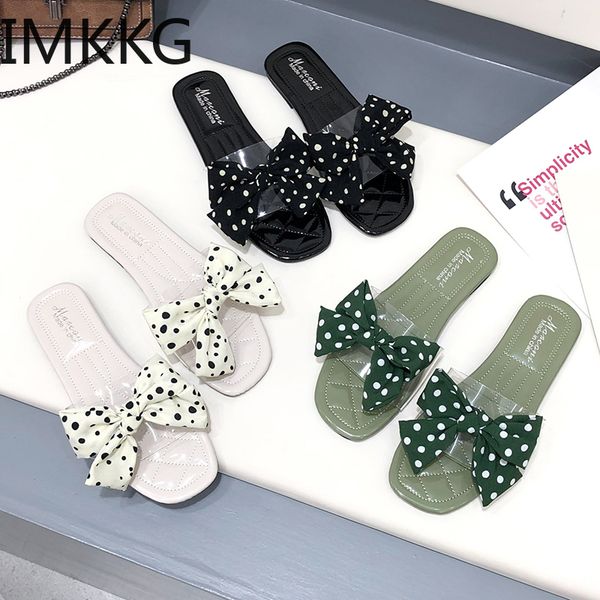 

slippers 2021 pvc casual shoes for women home summer bow-knot soft floor woman indoor flats cute comfortable slipper, Black
