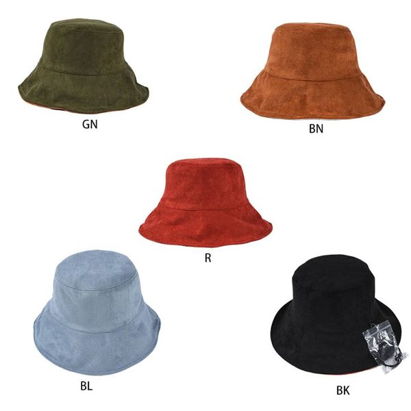 

fashion winter portable suede fisherman cap stylish women man casual solid color thick warm bucket hat