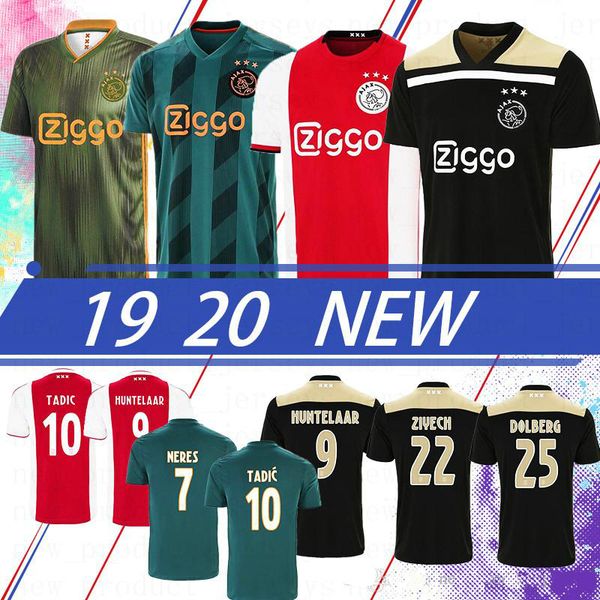 

19 20 ajax fc soccer jersey 2019 2020 de jong tadic de ligt ziyech van beek neres men kids kits champions football shirt uniforms away 04, Black;yellow