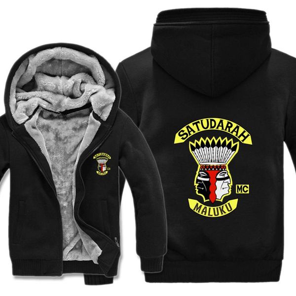 

motorcycle for satudarah mc malku hoodies warm men fashion wool liner jacket sweatshirts men coat