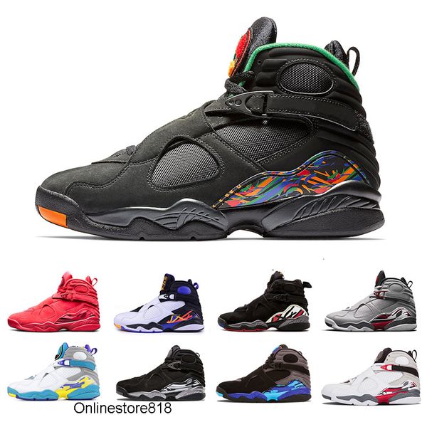

8 3m reflective 8s basketball shoes valentine's day three peat raid chrome white aqua sports shoes outdoor fashion sneakers 41-47