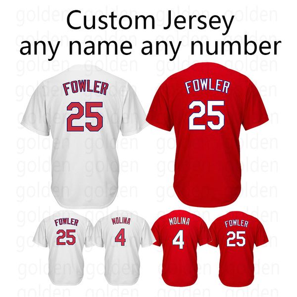 

Custom Game Jersey St. Louis Jersey Cardinals 4 Yadier Molina 25 Dexter Fowler 100% Stitched High-quality Top quality any number any name