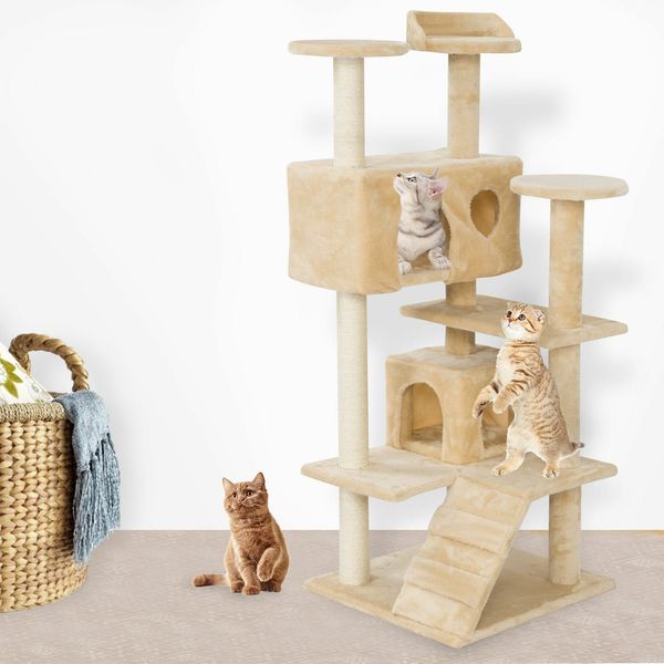 

new52 "cat climbing tower shared cat's nest cat grabbing board pet kitten playing cat's nest beige
