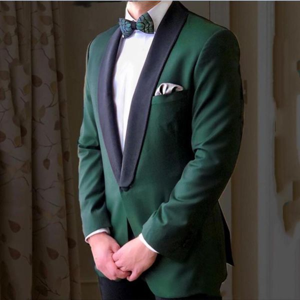 

men's suits & blazers green slim fit men 2021 wedding tuxedos groom wear 2 pieces(jacket+pants) bridegroom man costume homme blazer, White;black