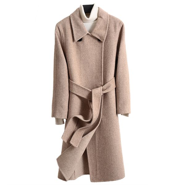 

autumn and winter women's jacket 2019 new long section slim warm windbreaker jacket casual cardigan windbreaker, Black