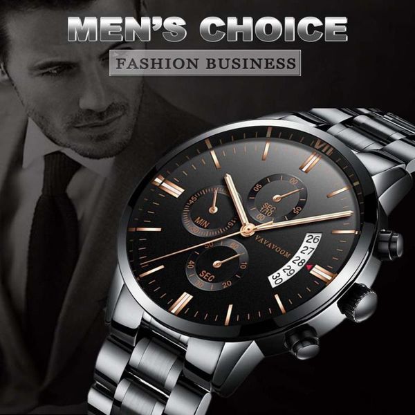 

luxury brand mens watches clock waterproof stainless steel quartz watch men calendar fire-proof scratch resistant wristwatch, Slivery;brown