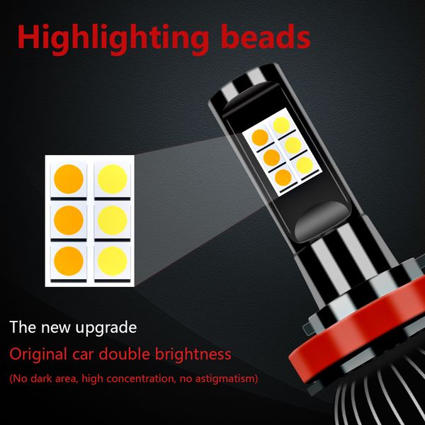 

2pcs 12v h8 h10 h11 led car lights auto car headlight led bulbs fog light daytime running light driving lamp white yellow