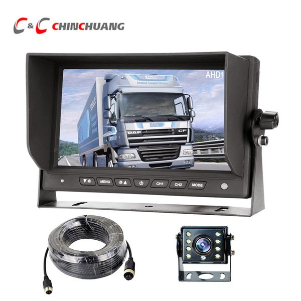 

ahd 1080p sony 720p car reverse backup rear view camera 8 led + ahd monitor for truck bus van trailer 4-pin aviation connector