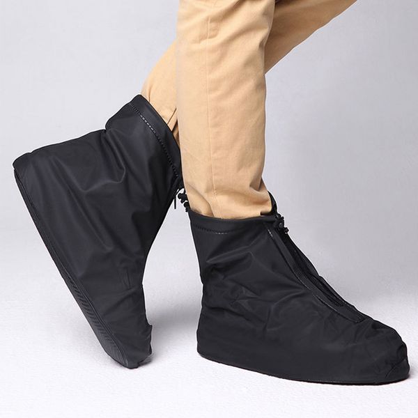 

men women elastic protectors shoe cover rain boots travel non slip accessories reusable outdoor thickening foot wear waterproof, Black;red