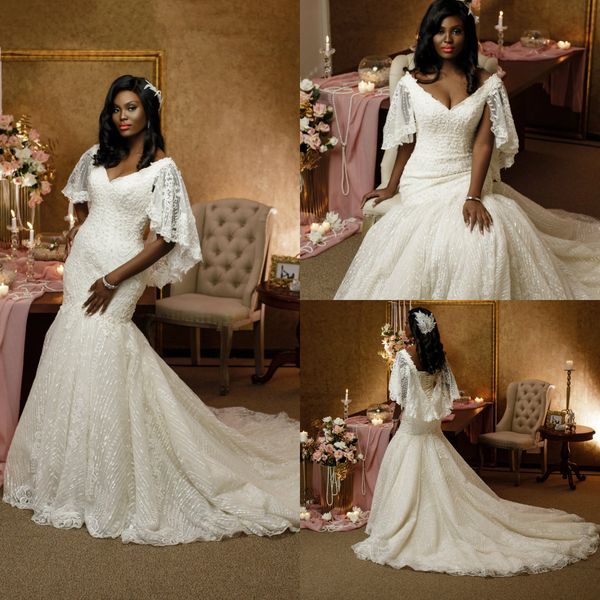 

2020 african mermaid wedding dresses with wrap lace appliqued plus size country wedding dress bridal gowns custom made robes de mariÃ©e, White