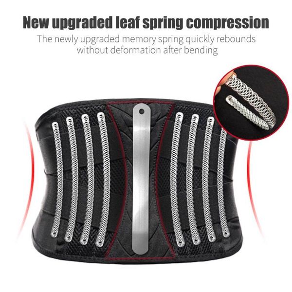 

пояс поясничной опоры боли с пружинящей регулируемой спинкой сопроводительной brace для фитнеса тяжелой атлетики ремни спортивного пояса, Black;gray