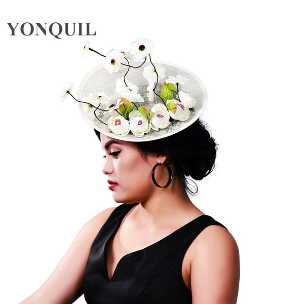 

5 цветов ladies fancy шелк цветок большой котелок базовых шляпы чародей шикарные головные уборы свадебные шляпы женщин подарки на новый год