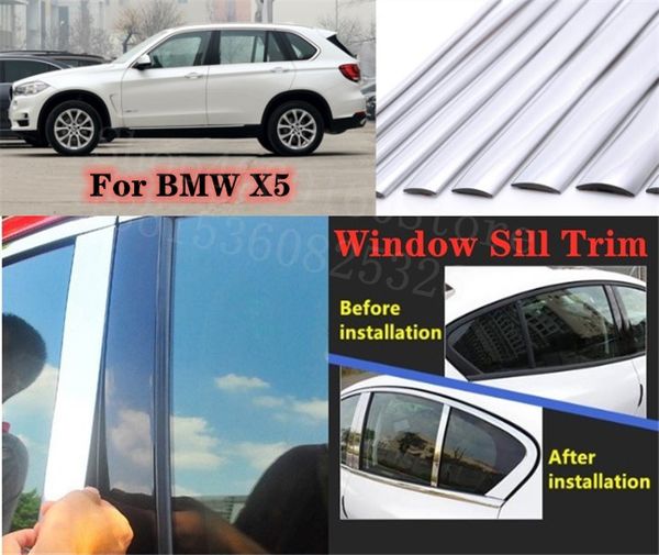 

puou high-quality car full window pillar trim cover stainless steel chrome decoration for x5 2014-2016 car styling