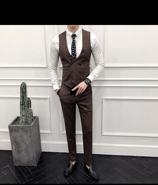 

and fine doublebreasted single breasted vests british style for men suitable for mens wedding dance dinner mens vest a17, Black