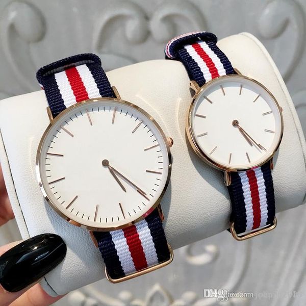 

топ мода известный дизайн нейлон часы для мужчин / женщин роскошные платья часы любителей наручные часы горячая salea кварцевые часы бесплат, Slivery;brown