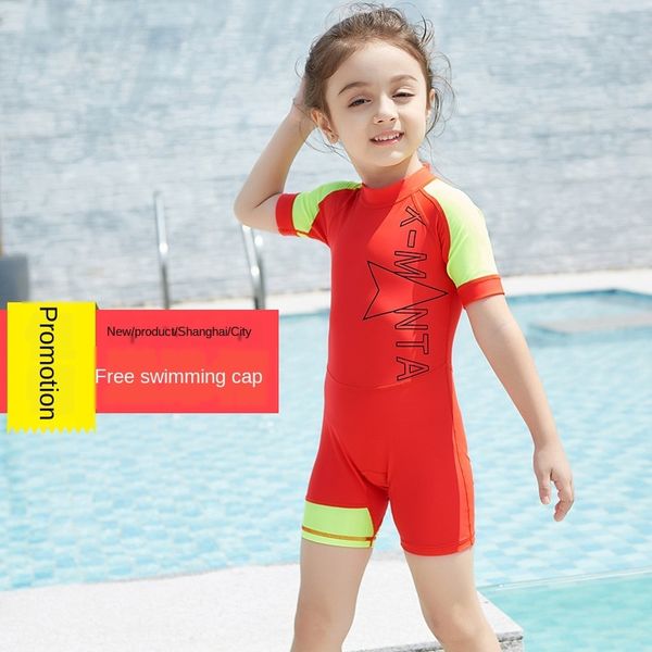 

children's boys and girls diving jump shorts children's diving swimsuit sunscreen quick-drying student swimsuit, White;black