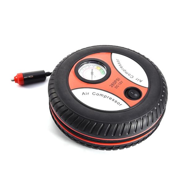 

portable electric mini tire inflator air compressor car auto pump 260psi dc 12v cigarette lighter 120-150 w car accessories