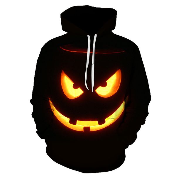 

bear jack-o'-lantern hooded sweatshirts 3d halloween hoodie mens hoodies tracksuits fire pumpkin pullover drop ship coat, Black