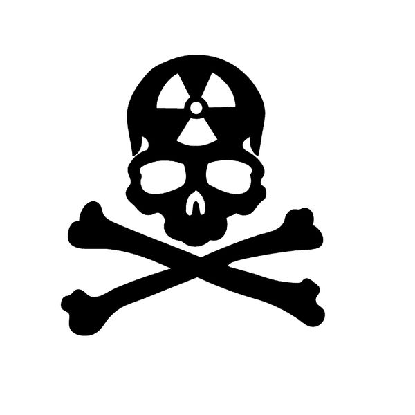 

skull radioactive funny humor sticker vinyl decal car window doors bumper fashion personality creativity classic