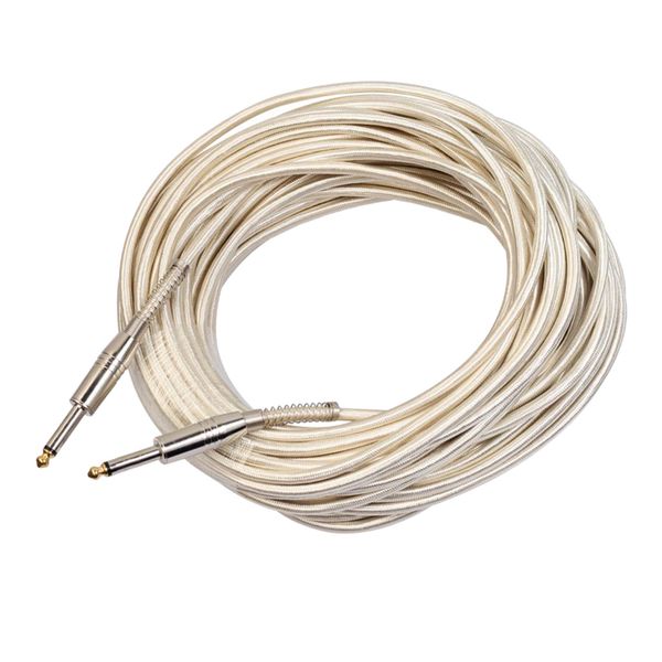 

20m gold 1/4'' jack 6.35mm mono male to male audio cable for electric guitar