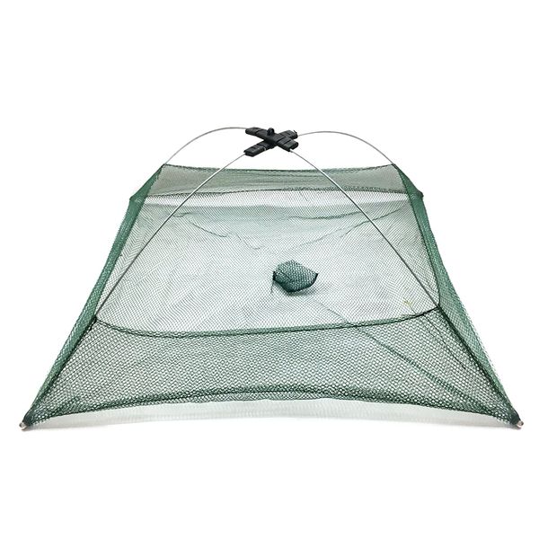 

58*58cm fishing foldable mesh baits trap cast dip net crab shrimp